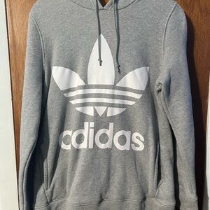 Adidas grey trefoil hoodie